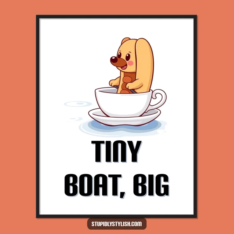 Funny Hot Dog Ocean Poster: Determined Art, Inspiring Funny Gift