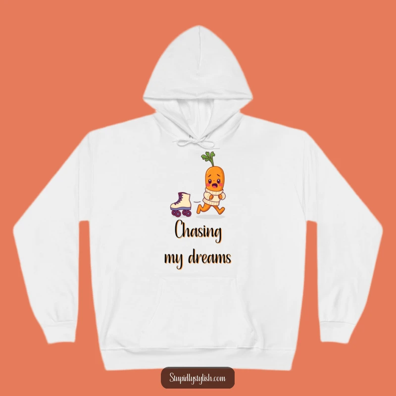 Funny Carrot Skate Hoodie: Cozy Bewildered Veggie Cartoon Gift