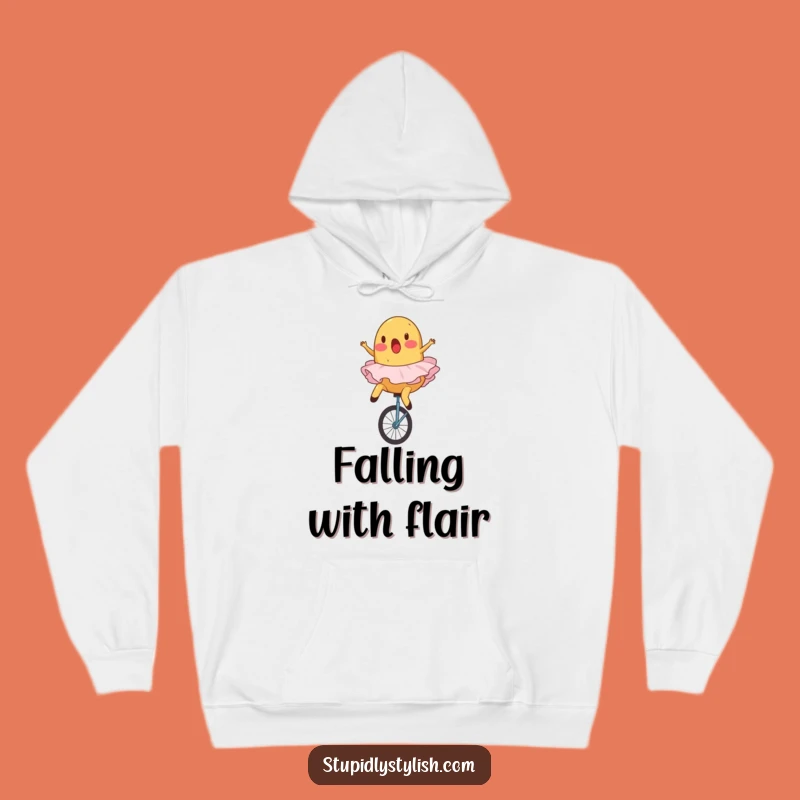 Cozy Funny Potato Tutu Hoodie - Surprised Unicycle Fail Apparel Gift