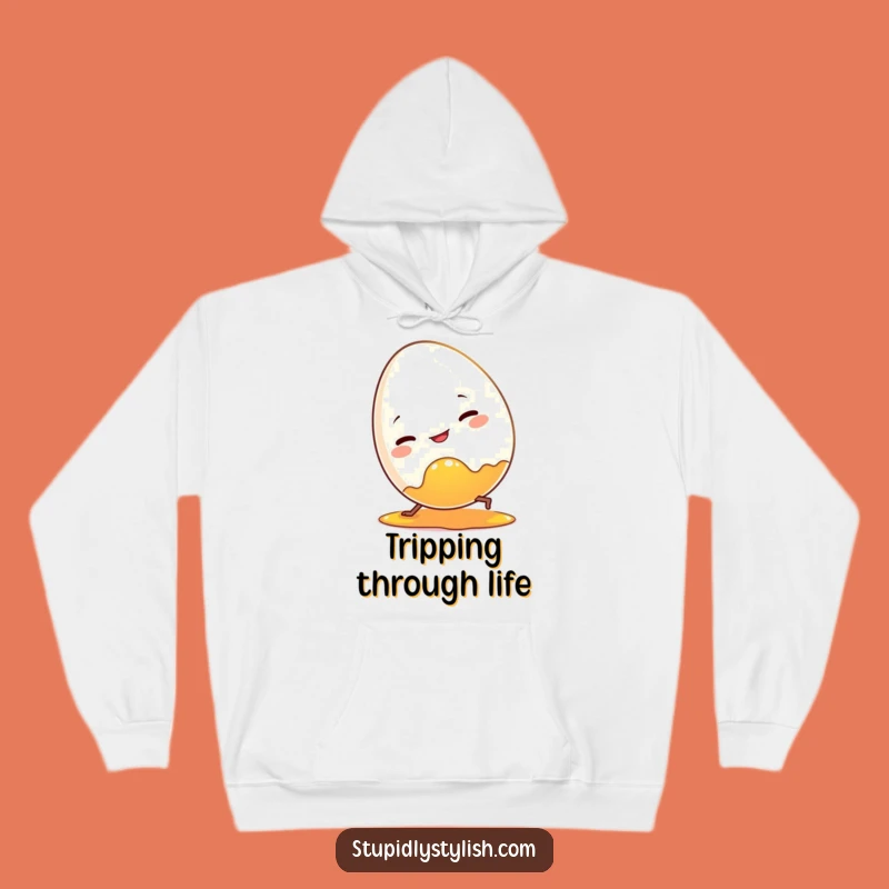 Funny Clumsy Egg Yolk Hoodie - Cozy Mishap Funny Gift
