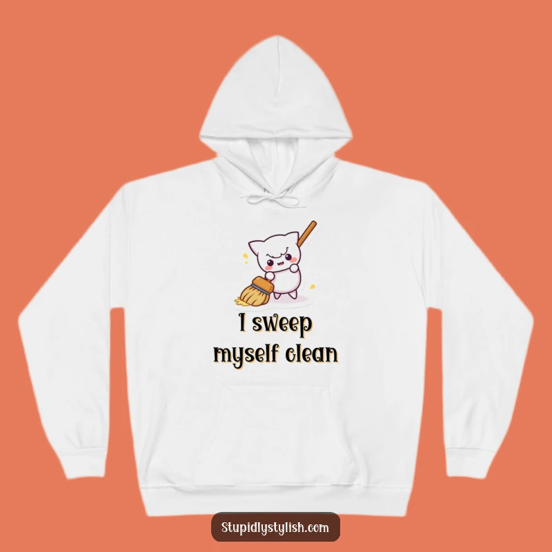 Funny Broom Hoodie - Cozy Self-Sweeping Object Sweatshirt Funny Gift