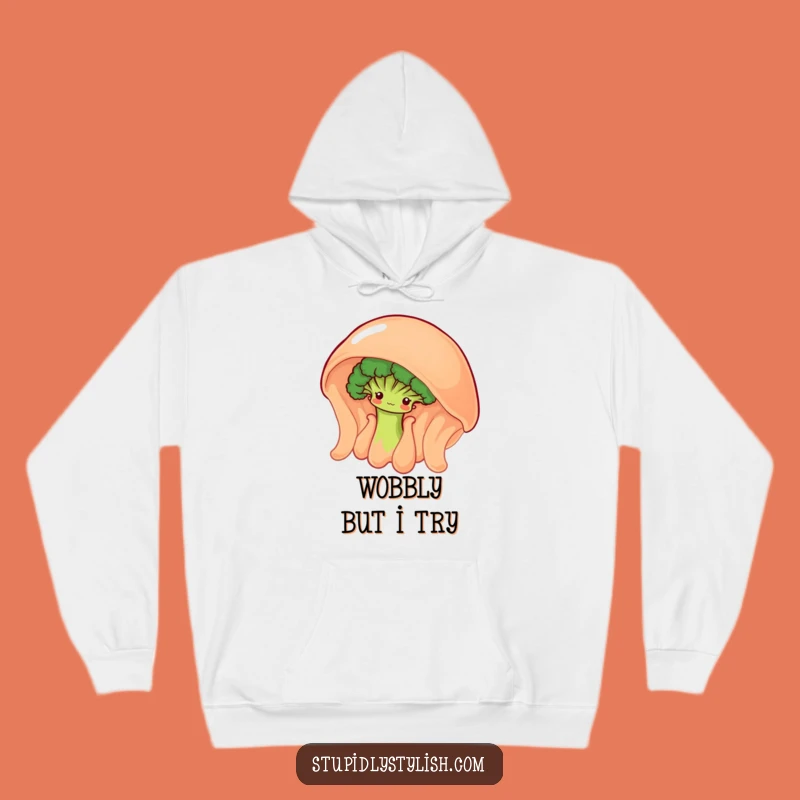 Funny Shy Broccoli Jelly Hoodie - Cozy & Cute, Hilarious Gift