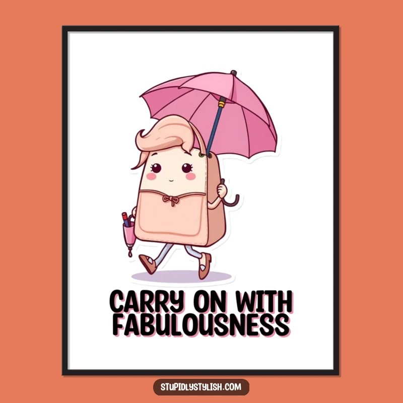 Chic Free Printable Wall Art: Sassy Handbag Umbrella - Fashionable Downloadable Decor!