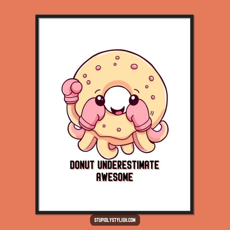 Free Printable Wall Art: Donut Boxer - Hilarious Downloadable Decor Gift