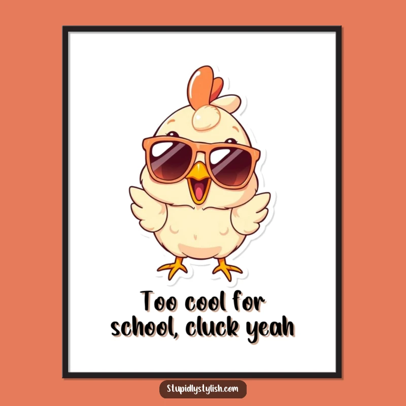 Free Printable Wall Art: Cool Surprised Chicken - Quirky, Humorous Downloadable Decor!