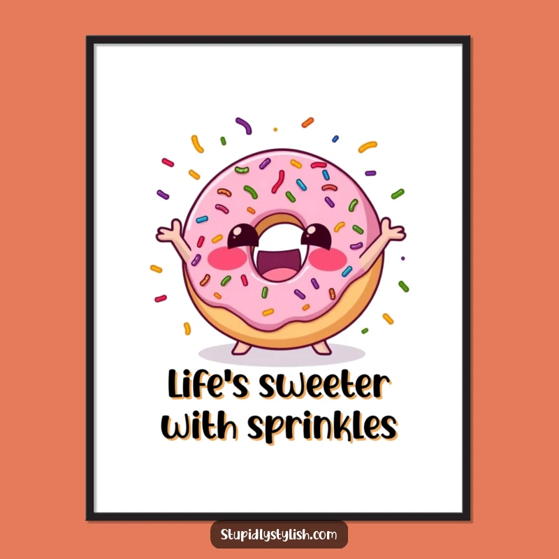 Free Printable Wall Art: Juggling Donut - Sweet, Humorous Downloadable Decor!
