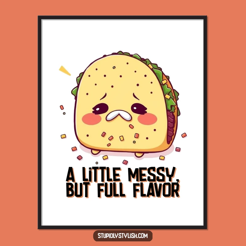 Funny Free Printable Wall Art: Sneezy Taco Mess - Downloadable Decor