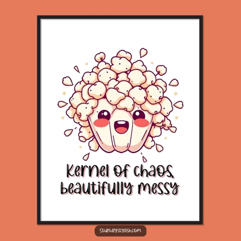 Funny Free Printable Wall Art: Exploding Popcorn Kernel - Downloadable Decor