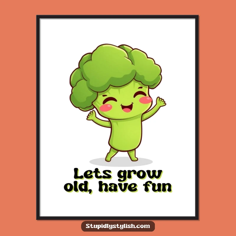 Free Printable Funny Wall Art: Dancing Broccoli Grooves! Hilarious Downloadable Decor