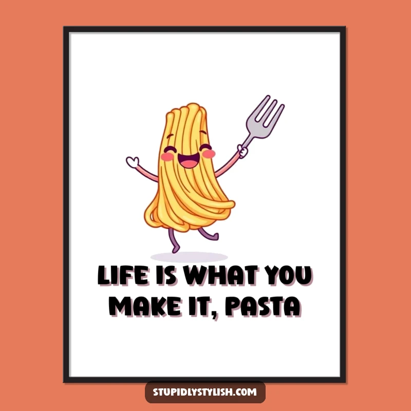 Free Printable Wall Art: Dancing Spaghetti Funny Downloadable Art Gift