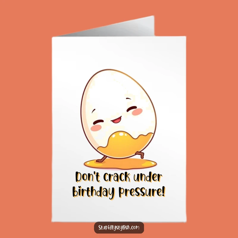 Free Printable Birthday Card: Clumsy Egg Yolk Trip Funny Downloadable Gift