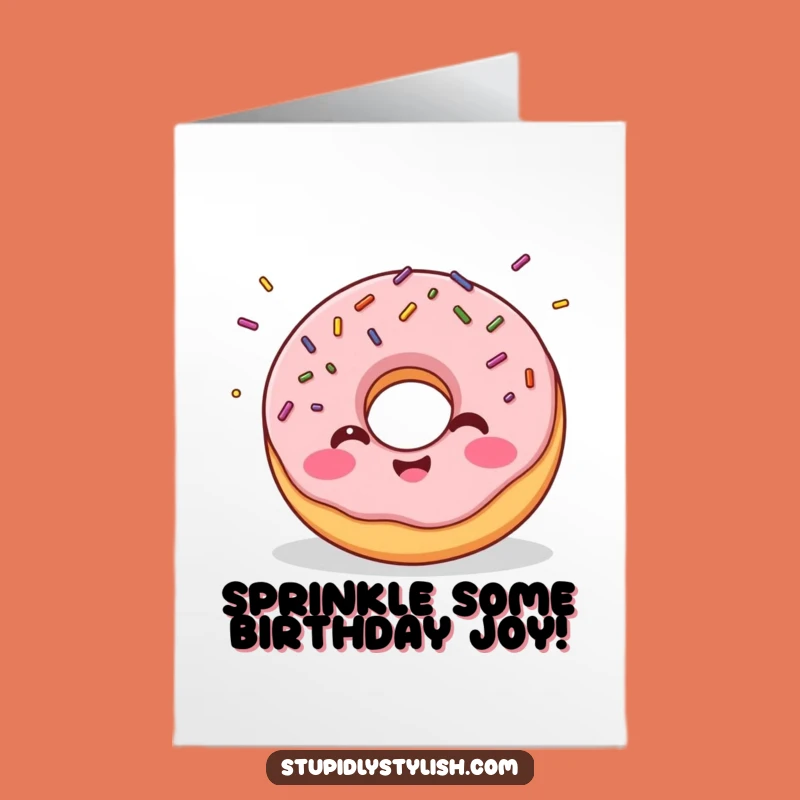 Free Printable Funny Birthday Card: Giggling Donut Spills Joy for a Sweet Celebration!