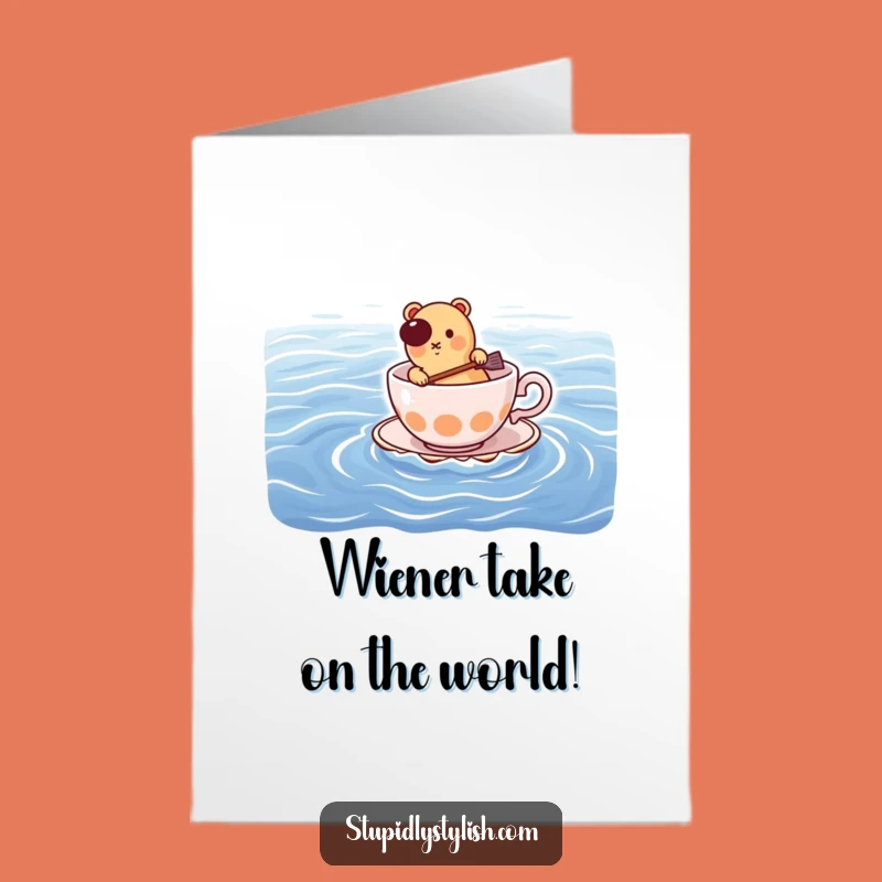 Free Printable Hot Dog Birthday Card: Funny Ocean Adventure Downloadable Gift