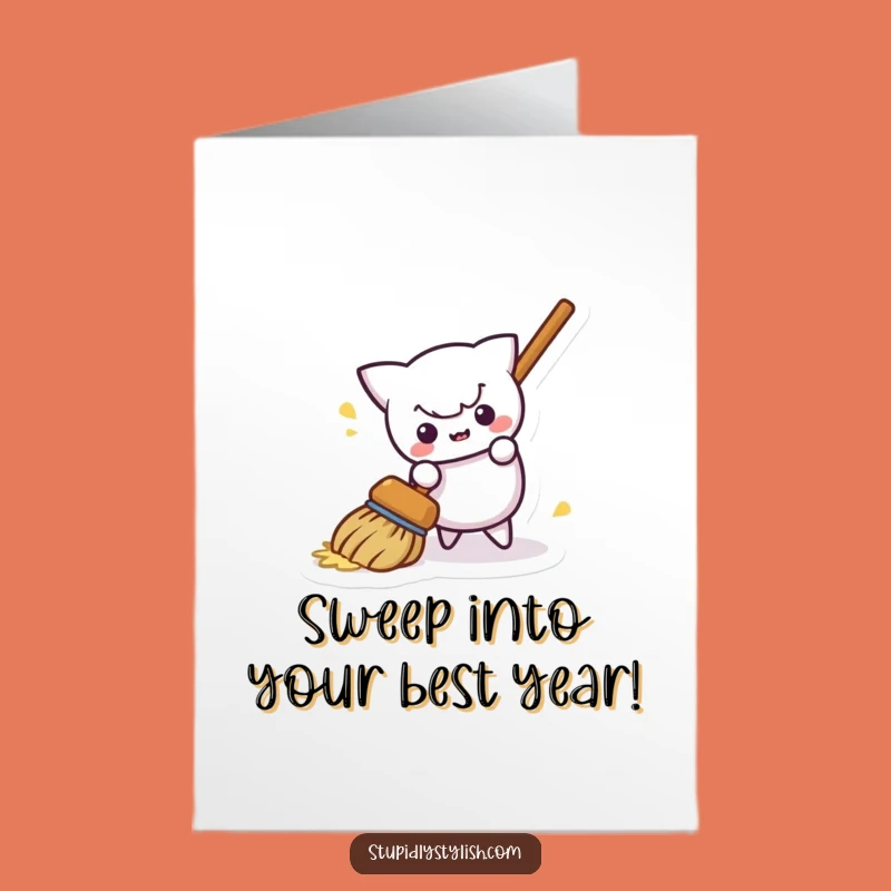 Funny Free Printable Birthday Card: Mischievous Broom - Hilarious DIY Downloadable