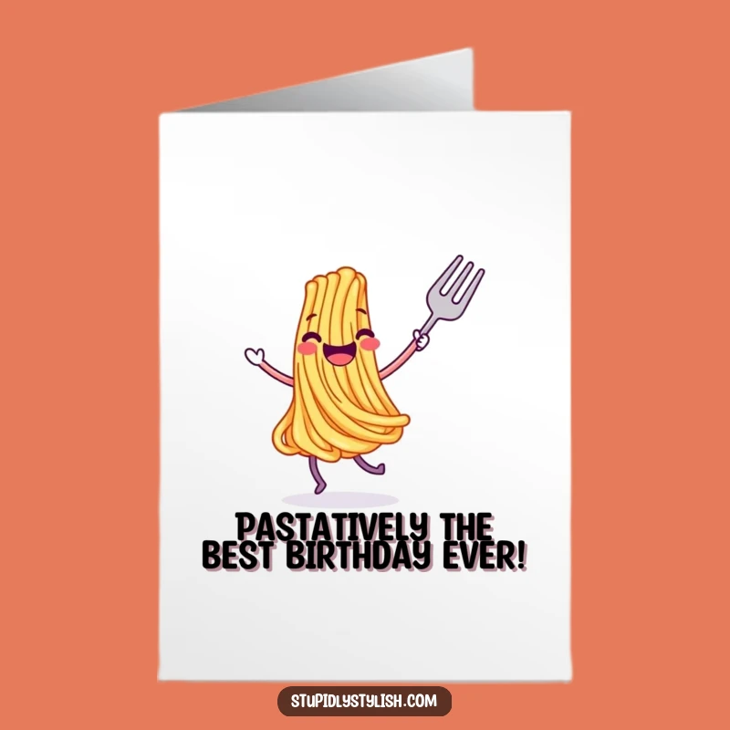 Free Printable Birthday Card: Dancing Spaghetti Funny Downloadable Gift