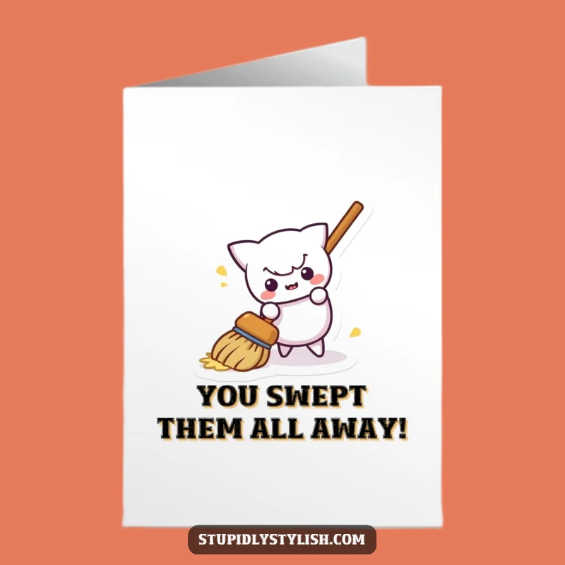 Free Printable Congrats Card: Broom Sweeps In - Funny DIY Downloadable