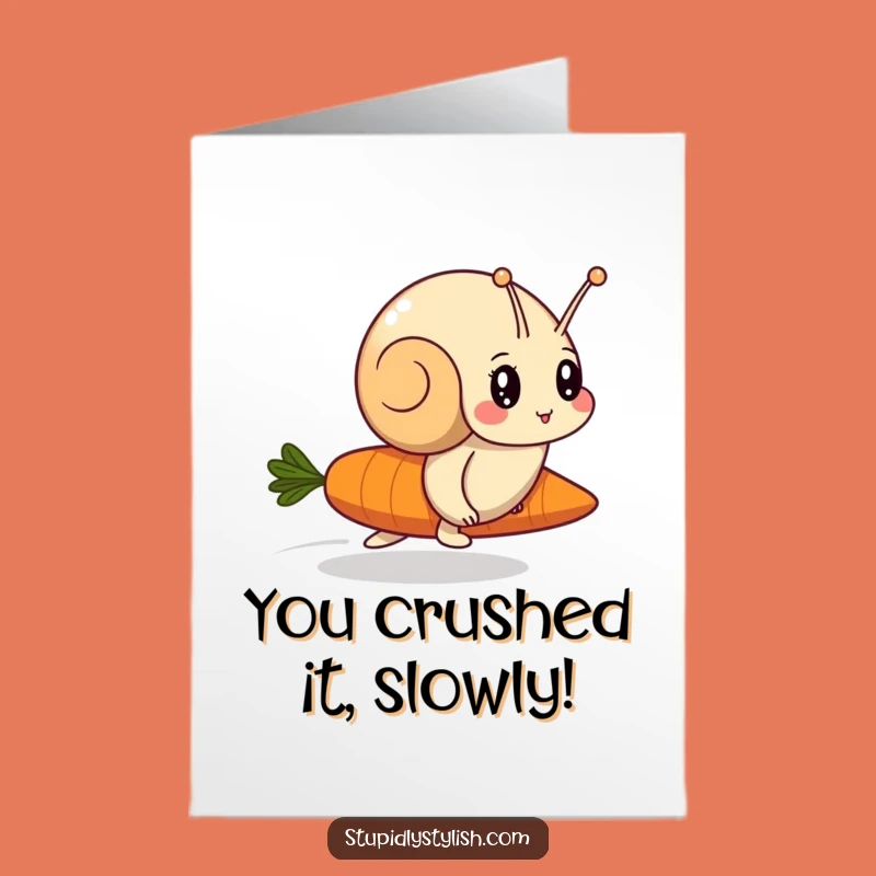 Free Printable Congrats Card: Snail Wins Race! - Funny DIY Downloadable