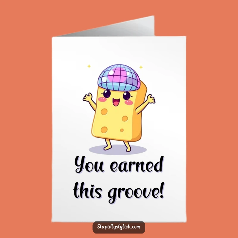 Free Printable Congrats Card: Cheese Disco Celebration - Downloadable Gift