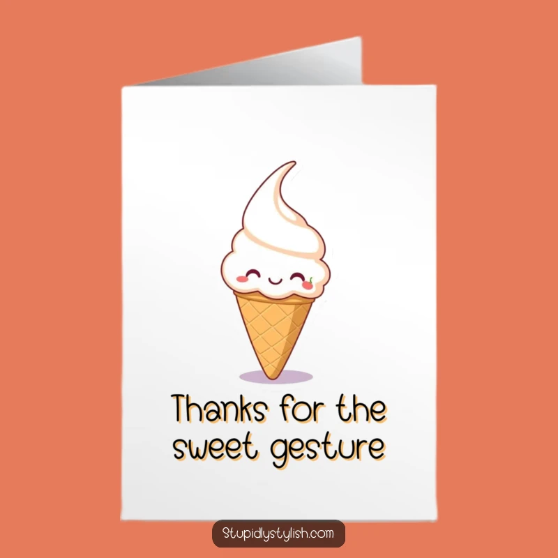 Free Printable Silly Ice Cream Thank You Card - Fun Downloadable Appreciation Gift