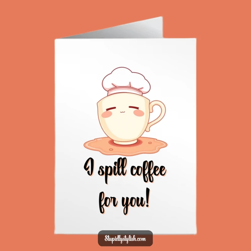 Free Printable Sleepy Chef Teacup Thank You Card: Funny Spill Downloadable