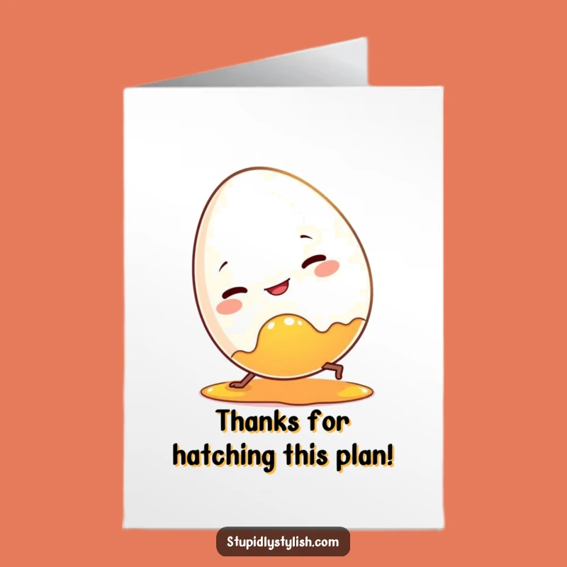 Free Printable Thank You Card: Clumsy Egg Yolk Trip Funny Downloadable