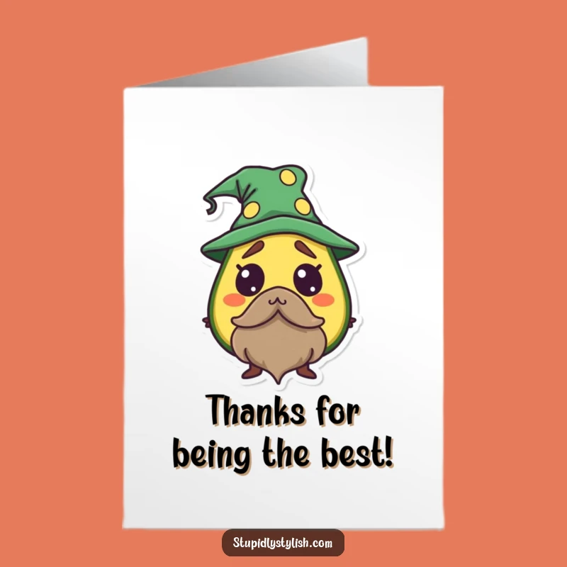 Free Printable Thank You Card: Startled Avocado Wizard - Express Thanks Magically