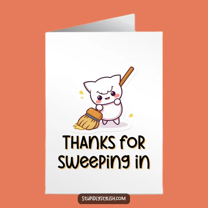 Funny Free Printable Thank You Card: Broom's Goodbye - Humorous Downloadable