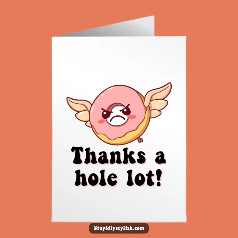 Free Printable Thank You Card: Grumpy Donut's Flight Mishap - Funny Downloadable Gift