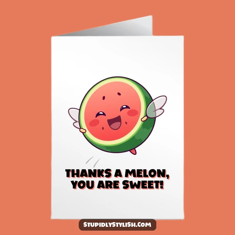 Free Printable Thank You Card: Watermelon Slice's Flighty Thanks - Funny Downloadable Gift!