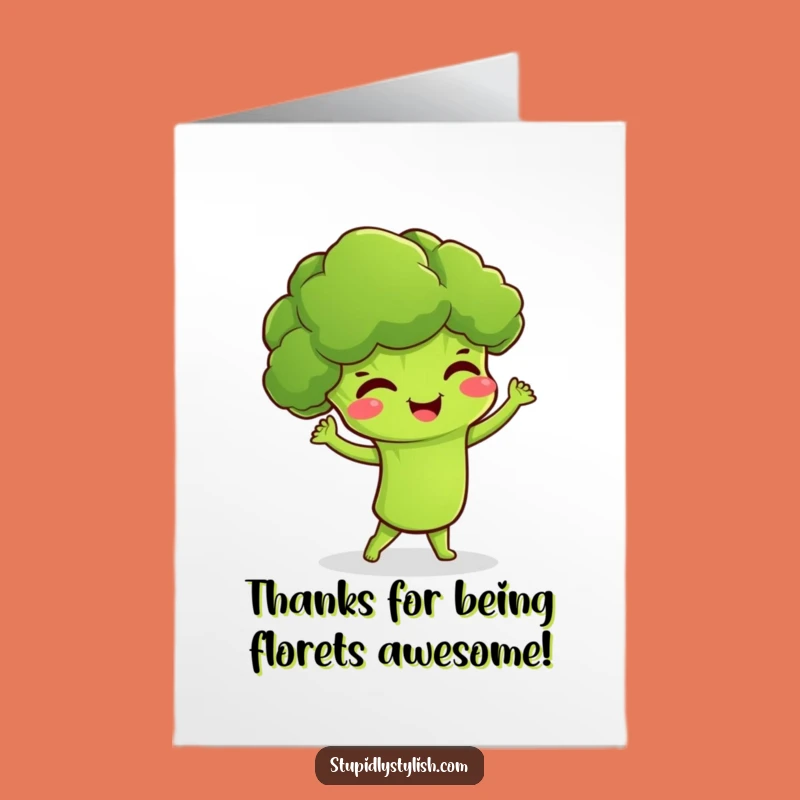 Free Printable Funny Thank You Card: Broccoli Dance! Downloadable Gratitude