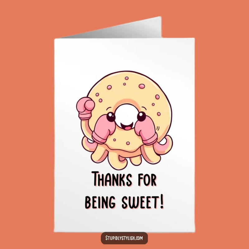Free Printable Thank You Card: Donut Boxer - Funny Downloadable Appreciation Gift