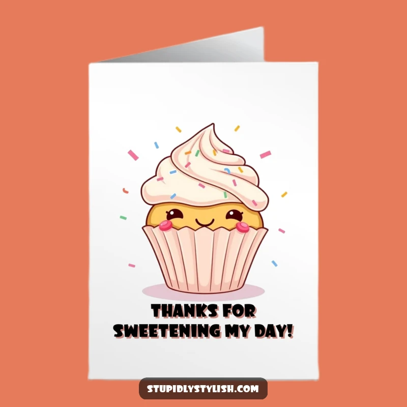 Free Printable Thank You Card: Whimsical Flying Cupcake Sprinkles for a Downloadable Gift