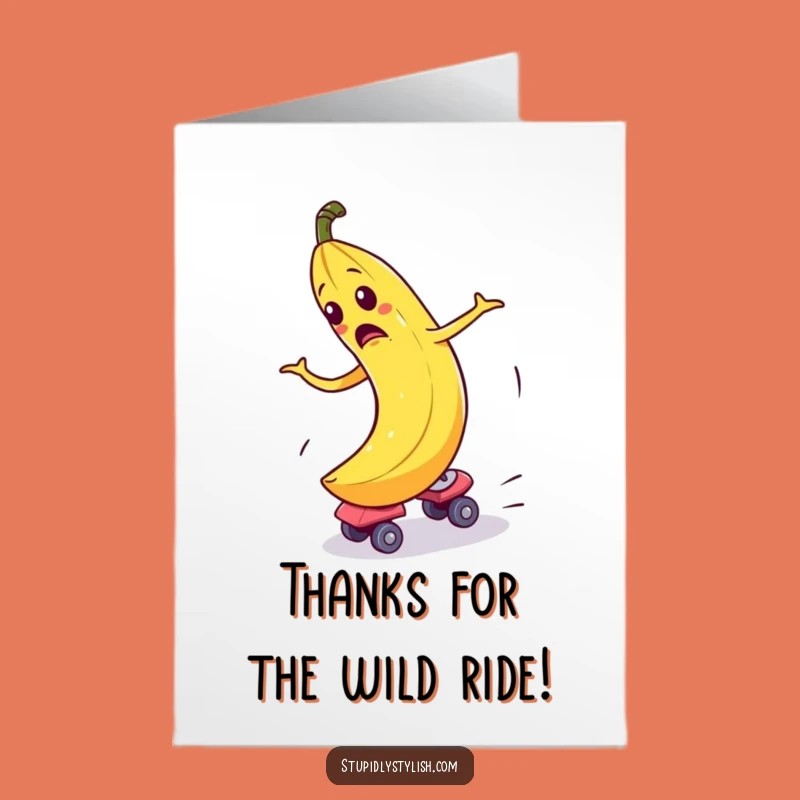 Free Printable Thank You Card Funny: Banana Skater Oops, Downloadable Chaos, Quirky Thanks