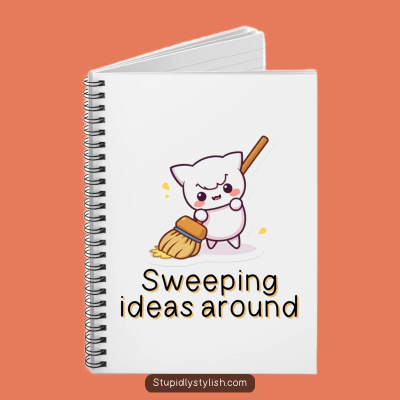 Funny Broom Notebook - Self-Sweeping Object Journal Funny Gift
