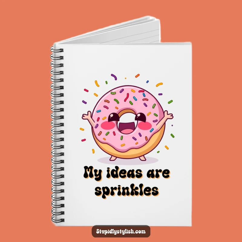 Funny Excited Donut Juggling Notebook: Jot Down Ideas with Sweet Energy