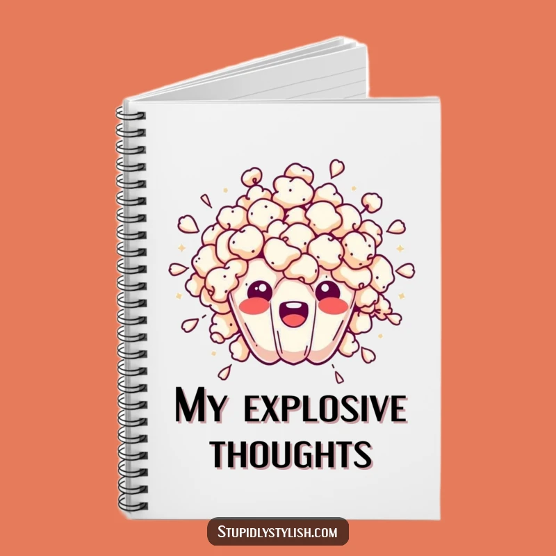 Funny Overwhelmed Popcorn Burst Notebook: Journal Your Chaotic Thoughts