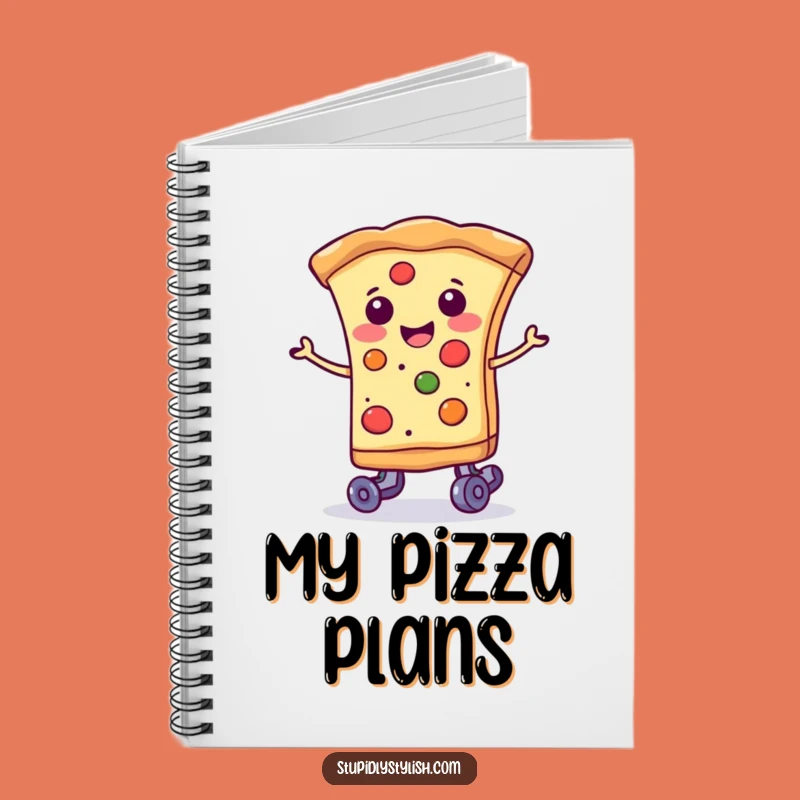 Funny Pizza Roller Skate Notebook: Smiling Slice Journal, Humorous Gift for Foodies