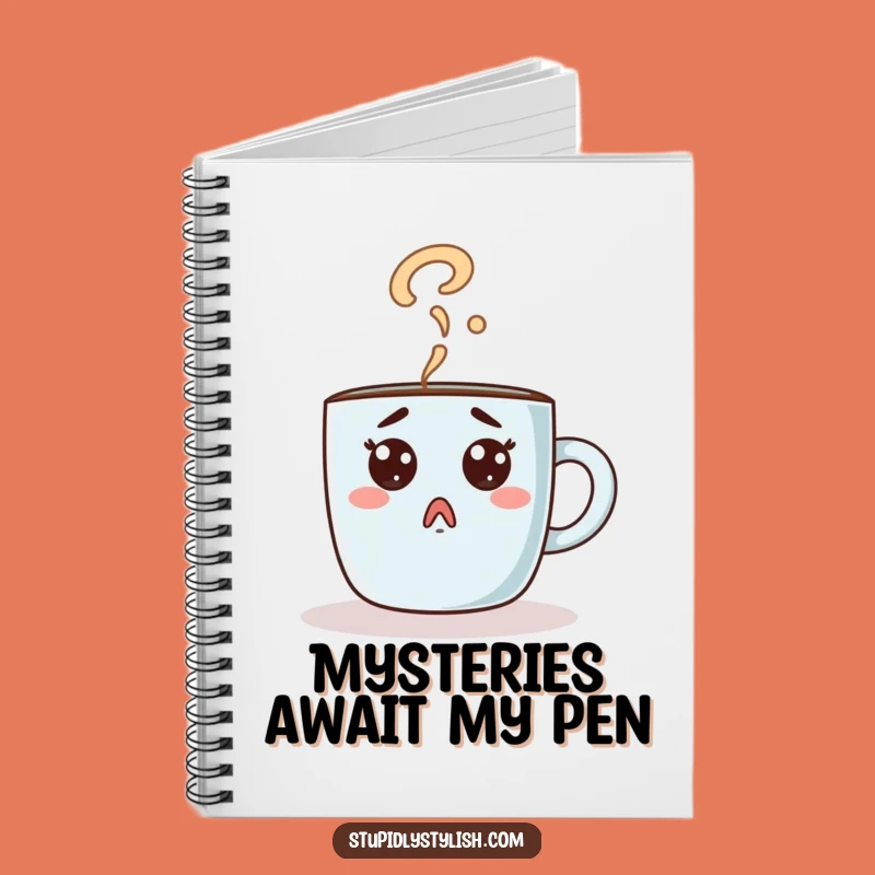 Funny Surprised Coffee Mug Notebook - Morning Thoughts Funny Gift