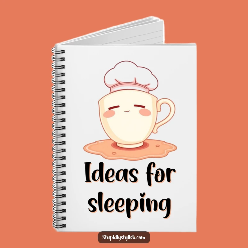 Funny Sleepy Chef Teacup Notebook: Jot Down Recipes and Jokes