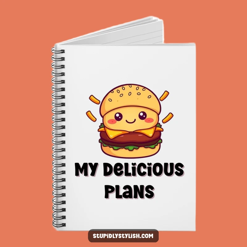 Funny Burger Juggling Fries Notebook - Happy Foodie Journal Gift