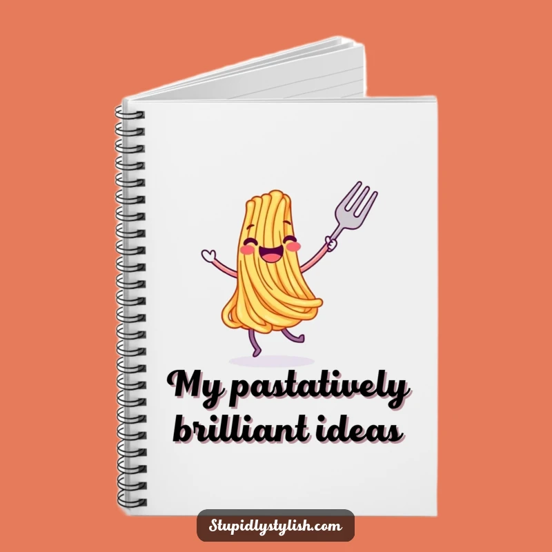 Funny Joyful Dancing Spaghetti Fork Notebook - Hilarious Journal for Foodies