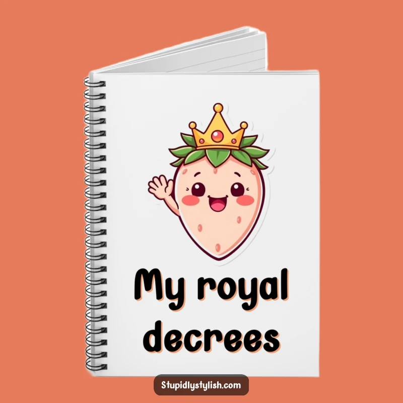Funny Strawberry Crown Notebook A Journal For Happy Thoughts Funny Gift