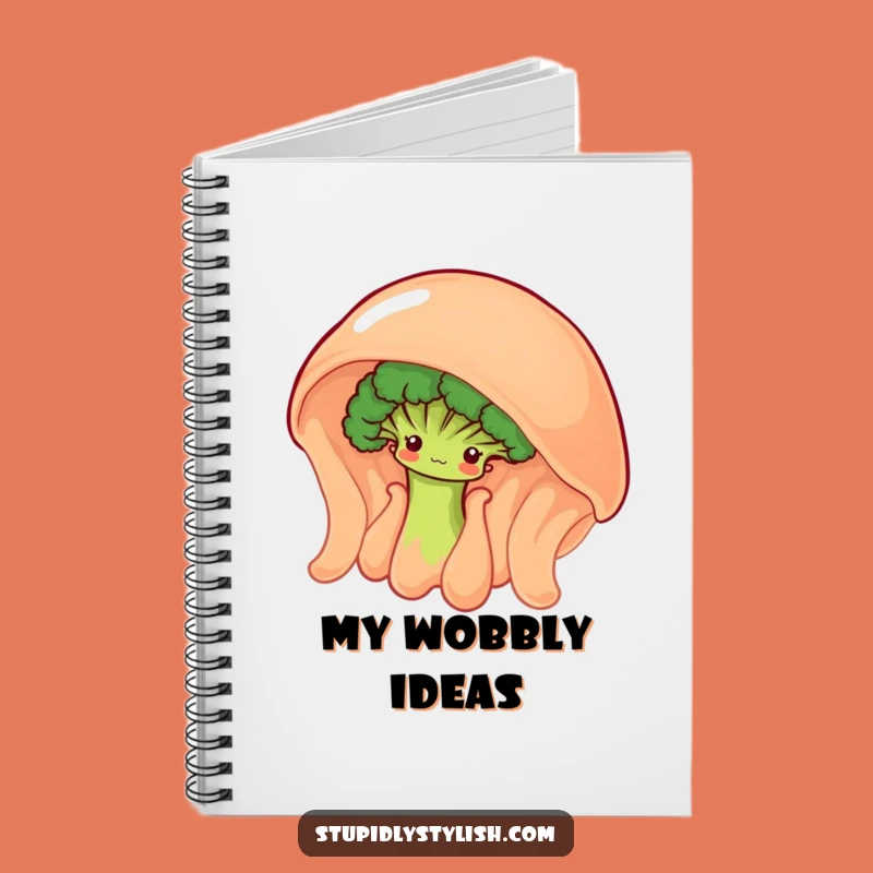 Funny Shy Broccoli Jelly Notebook - Jot Down Giggle-Worthy Ideas