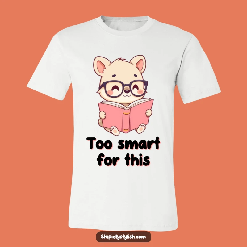 Funny Animal Reader T-Shirt - Cute Tiny Glasses Bookworm Tee Gift