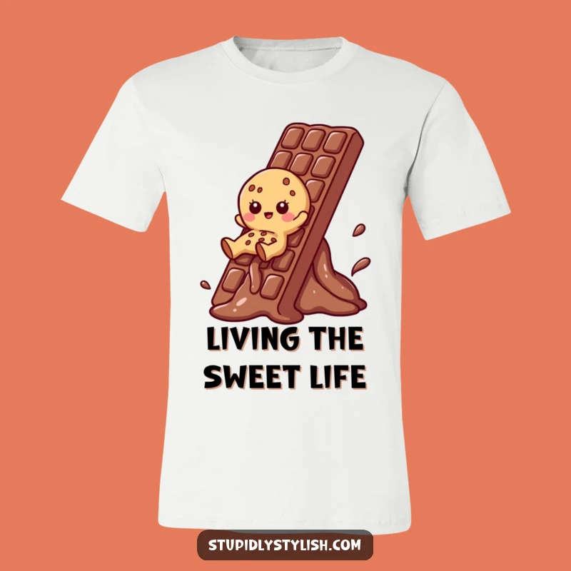 Funny Cookie Chocolate Slide T-Shirt: Sweet Treat Tee, Hilarious Dessert Gift