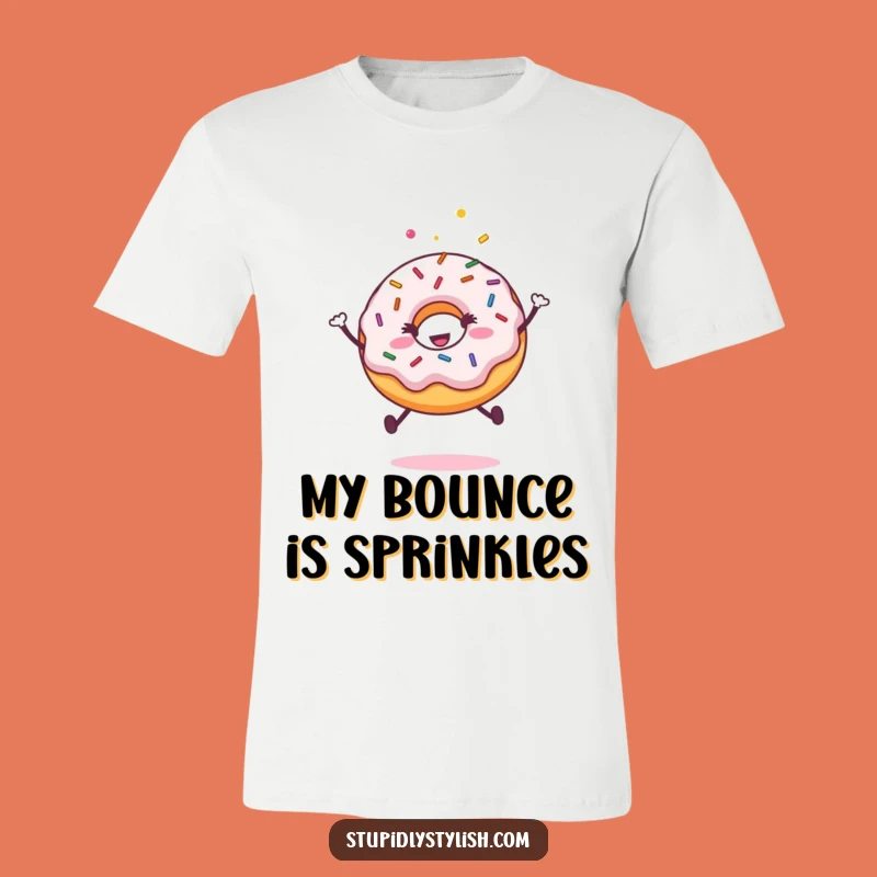 Funny Happy Donut Sprinkles Jumping T-Shirt - Awesome Funny Gift!