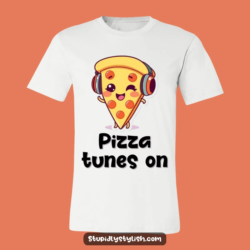 Funny Pizza T-Shirt - Giggling DJ Slice Tee Funny Gift