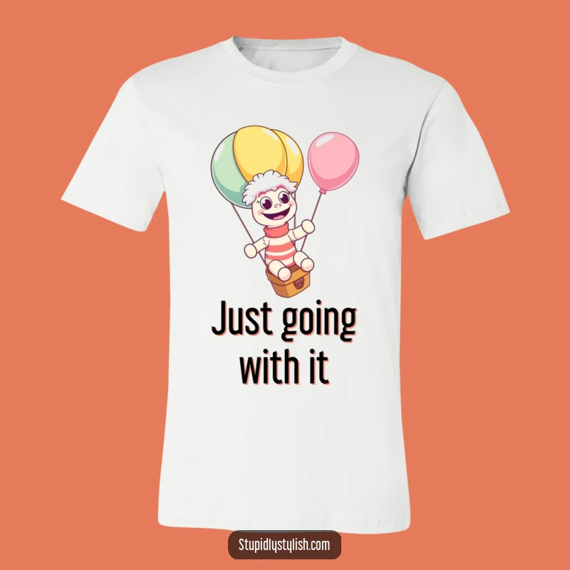 Funny Sock Puppet Balloon Adventure T-Shirt - Hilarious Wearable Art