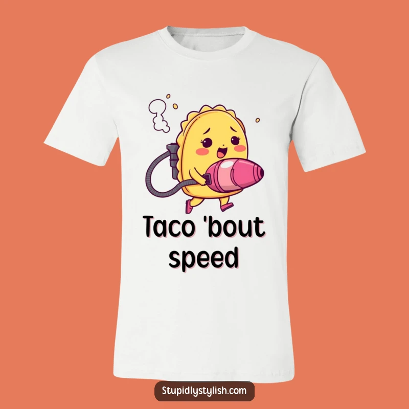 Funny Blushing Taco T-Shirt: Hilarious Vacuum Jetpack Mexican Food Tee Gift