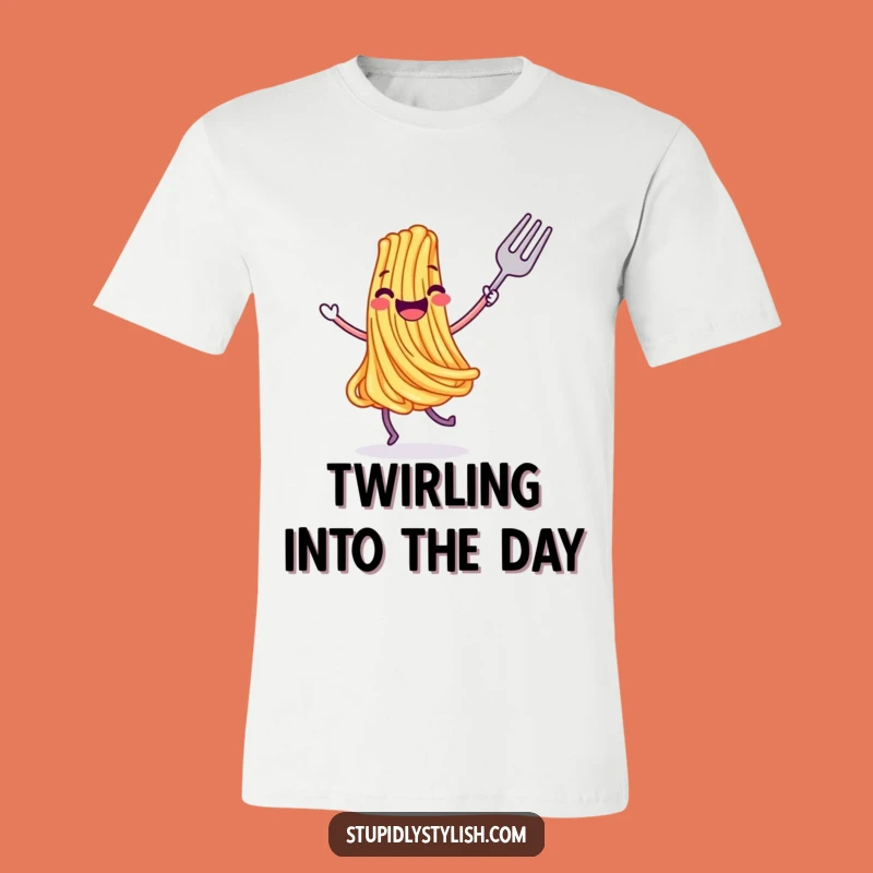 Funny Joyful Dancing Spaghetti Fork T-Shirt - Hilarious Apparel for Foodies